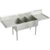 Weldbilt WNSF8354LR6 Commercial Scullery Sink with 6 Faucet Holes in Buffed Satin