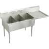 Sturdibilt SS8354R6 Commercial Scullery Sink with 6 Faucet Holes in Buffed Satin