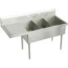 Weldbilt WNSF8345L3 Commercial Scullery Sink with 3 Faucet Holes in Buffed Satin