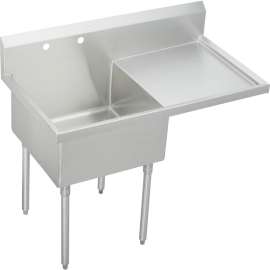 Weldbilt WNSF8124ROF2 Commercial Scullery Sink with 2 Faucet Holes in Buffed Satin