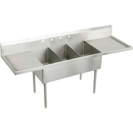 Sturdibilt SS8345LROF6 Commercial Scullery Sink with 6 Faucet Holes in Buffed Satin