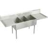 Sturdibilt SS8345LR3 Commercial Scullery Sink with 3 Faucet Holes in Buffed Satin