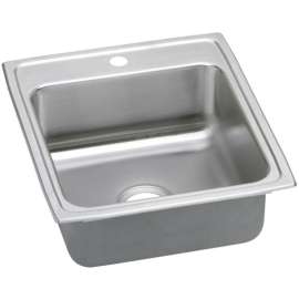 LRAD202265 Gourmet Lustertone Stainless Steel Single Bowl Top Mount Sink