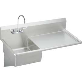ESS4924RW4C Commercial Service Sink Package with 2 Faucet Holes in Buffed Satin