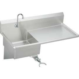 ESS4924RKC Commercial Service Sink Package with Single Faucet Hole in Buffed Satin