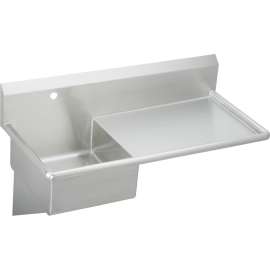 Commercial Service Sink with Single Faucet Hole in Buffed Satin