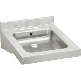 Commercial Lavatory Sink with 3 Faucet Holes in Buffed Satin