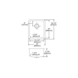 Gourmet Lustertone ELUH1316 Stainless Steel Single Bowl Undermount Sink in Lustrous Highlighted Satin