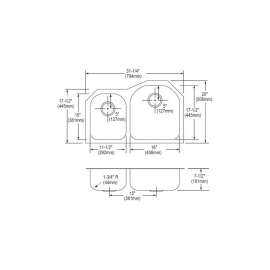 Harmony Lustertone ELUH3119L Stainless Steel Double Bowl Undermount Sink in Lustrous Highlighted Satin
