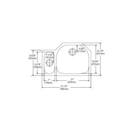 Harmony Lustertone ELUH3221L Stainless Steel Double Bowl Undermount Sink in Lustrous Highlighted Satin