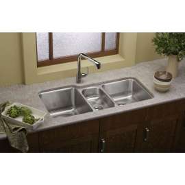 Stainless Steel Triple Bowl Undermount Sink in Lustrous Highlighted Satin