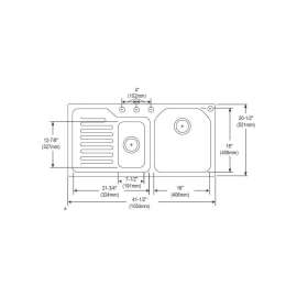 Harmony Lustertone ELUH4221R Stainless Steel Double Bowl Undermount Sink in Lustrous Highlighted Satin