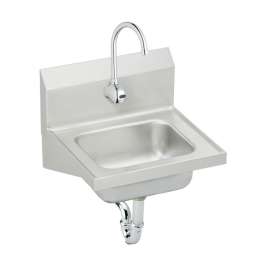 CHS1716SACMC Commercial Stainless Steel Handwash Sink Package with Single Faucet Hole in Buffed Satin