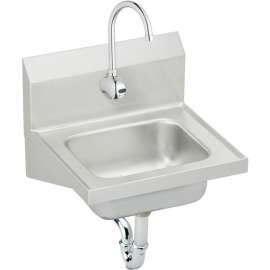CHS1716SACTMC Commercial Stainless Steel Handwash Sink Package with Single Faucet Hole in Buffed Satin