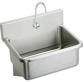 EWS2520SACTMC Commercial Scrub Sink Package with Single Faucet Hole in Buffed Satin