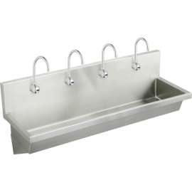EWMA9620SACC Commercial Stainless Steel Handwash Sink Package with Single Faucet Hole in Buffed Satin