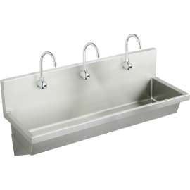 EWMA7220SACTMC Commercial Stainless Steel Handwash Sink Package with Single Faucet Hole in Buffed Satin