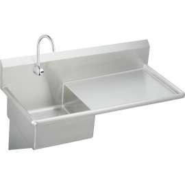 ESS4924RSACC Commercial Service Sink Package with Single Faucet Hole in Buffed Satin
