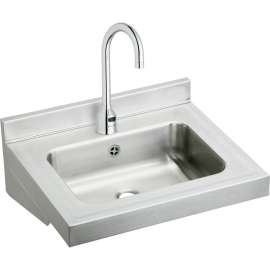 ELVWO2219SACTMC Commercial Lavatory Sink Package with Single Faucet Hole in Buffed Satin