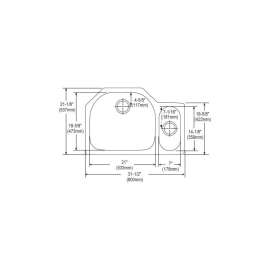 Harmony Lustertone ELUH322110R Stainless Steel Double Bowl Undermount Sink in Lustrous Highlighted Satin