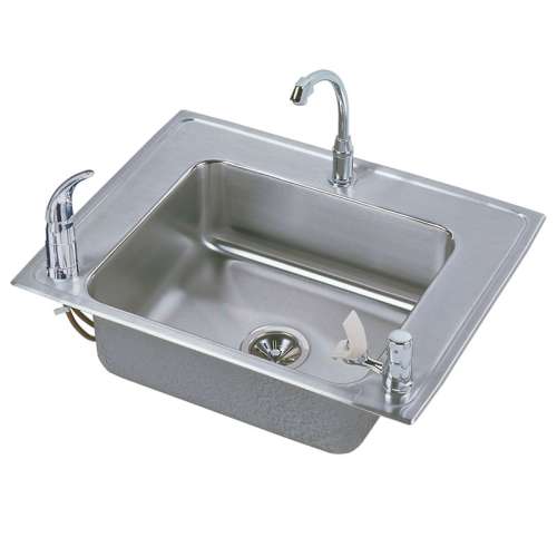 Elkay Lustertone Stainless Steel Single-Bowl Top-Mount Sink With Faucet Kit