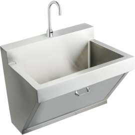 EWSF13026SACC Commercial Scrub Sink Package with Single Faucet Hole in Buffed Satin