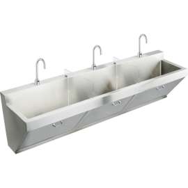 EWSF39026SACC Commercial Scrub Sink Package with Single Faucet Hole in Buffed Satin
