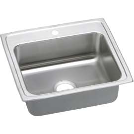 LRADQ221955 Gourmet Lustertone Stainless Steel Single Bowl Top Mount Quick-Clip Sink