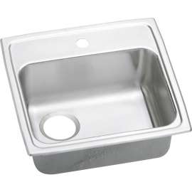 LRADQ191855L Gourmet Lustertone Stainless Steel Single Bowl Top Mount Quick-Clip Sink