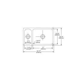 Gourmet Lustertone ELUH3219 Stainless Steel Double Bowl Undermount Sink in Lustrous Highlighted Satin
