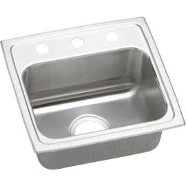 Stainless Steel Single Bowl Top Mount Quick-Clip Sink in Lustrous Highlighted Satin