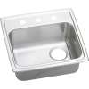Gourmet Lustertone LRAD191865RMR2 Stainless Steel Single Bowl Top Mount Sink with MR2 Faucet Holes in Lustrous Highlighted Satin