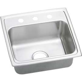 LR1918 Gourmet Lustertone Stainless Steel Single Bowl Top Mount Sink