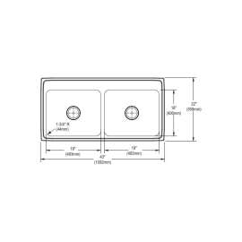 Gourmet Lustertone DLR4322105 Stainless Steel Double Bowl Top Mount Sink with 5 Faucet Holes in Lustrous Highlighted Satin
