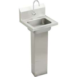CHSP1716SACTMC Commercial Stainless Steel Handwash Sink Package with Single Faucet Hole in Buffed Satin
