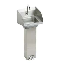CHSP1716LRSC Commercial Stainless Steel Handwash Sink Package with Single Faucet Hole in Buffed Satin