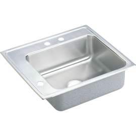 Lustertone DRKR2220L3 Stainless Steel Single Bowl Top Mount Sink with 3 Faucet Holes in Lustrous Highlighted Satin