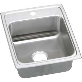 LRAD172040 Gourmet Lustertone Stainless Steel Single Bowl Top Mount Sink