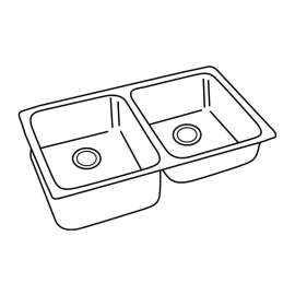 Gourmet Lustertone ELUH311810R Stainless Steel Double Bowl Undermount Sink in Lustrous Highlighted Satin