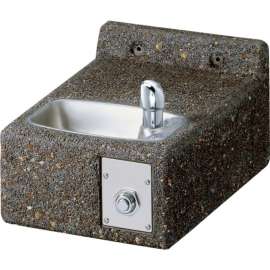 LK4593FR Outdoor Stone Drinking Fountain in Stone Aggregate