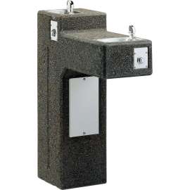 LK4595FR Outdoor Stone Drinking Fountain in Stone Aggregate