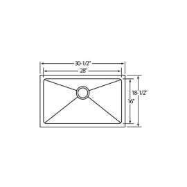 Avado EFRU2816 Stainless Steel Single Bowl Undermount Sink in Polished Satin