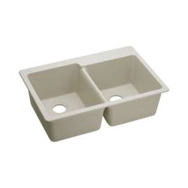 E-Granite Quartz 33-In Drop-In Kitchen Sink Kit With Kitchen Sink, Faucet, Strainer, Disposer Strainer, Drain Installation Kit