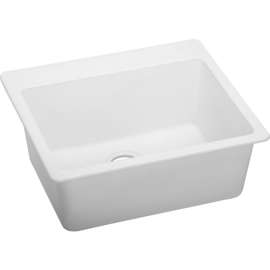 Gourmet E-granite Single Bowl Top Mount Sink in White