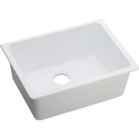 Gourmet E-granite Single Bowl Undermount Sink in White