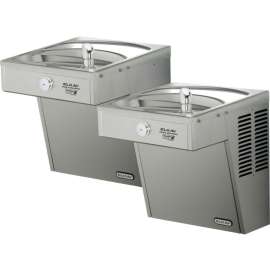 VRCGRNTL8C Vandal-Resistant Wall Mount Bi-Level Green ADA Cooler in Stainless Steel