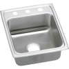 Gourmet Lustertone LRADQ1720503 Stainless Steel Single Bowl Top Mount Quick-Clip Sink with 3 Faucet Holes in Lustrous Highlighted Satin