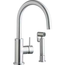 Kitchen 2-Hole Faucet with Side Spray Stainless Steel in Satin Stainless Steel