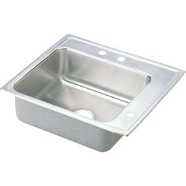 Lustertone DRKAD222050R3 Stainless Steel Single Bowl Top Mount Sink with 3 Faucet Holes in Lustrous Highlighted Satin