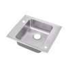 Lustertone DRKAD2522452 Stainless Steel Single Bowl Top Mount Sink with 2 Faucet Holes in Lustrous Highlighted Satin